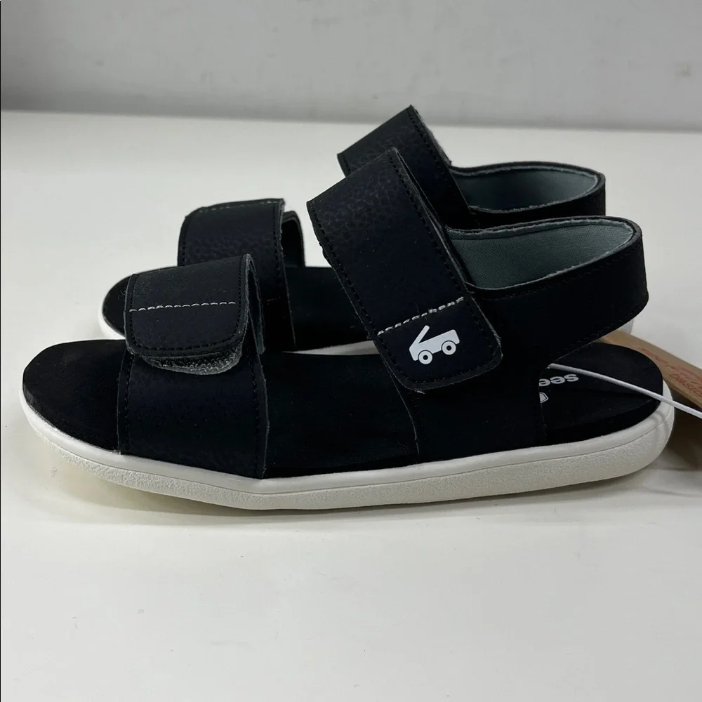 NWT See Kai Run Jaylen Black Dual Strap Water Friendly Sandals Size 12